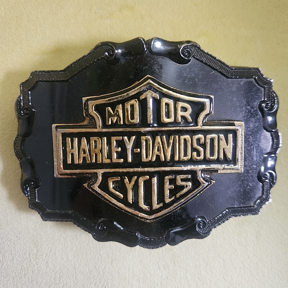 Harley Davidson x Raintree 70s/80s Unisex Vintage Metal Belt Buckle